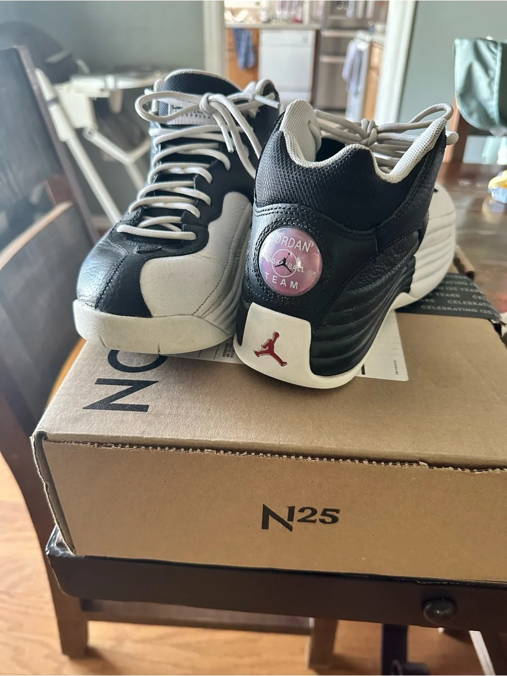 Jordan Jumpman 1Men’s Black and White High-Top Basketball Shoes with Red Jumpman